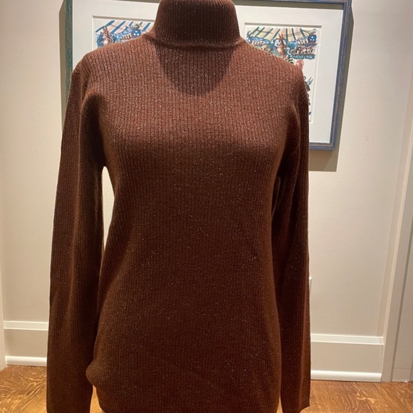 NWT 🧡ELEANOR P BRENNER WOMENS SIZE MEDIUM RIBBED WOOL BLEND TURTLENECK SWEATER - Picture 8 of 8